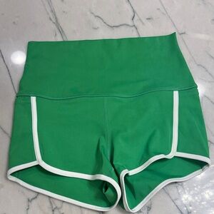 FP Movement by Free People Green Athletic Shorts with White Accents